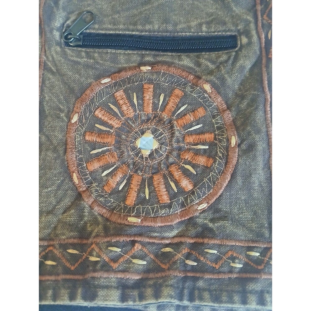 Crossbody Hippie Boho Bag Purse 100% Cotton Nepal Adjustable Strap Fair Trade - Picture 2 of 7